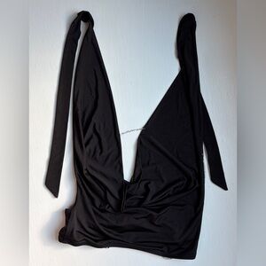 Edikted Black Halter Mini Dress with Thin Neck Ties